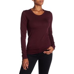 New Burgundy Fitted Long Sleeve Shirt